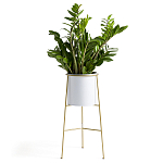 Кашпо из металла и латуни Elegance Elevated Planters белое варинант исполнения - 2 | Loft Concept в Самаре