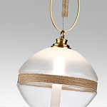 Подвесной светильник с круглым прозрачным плафоном и декоративной каменной вставкой Tectona  варинант исполнения - 5 | Loft Concept в Самаре