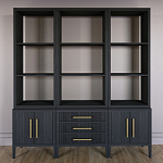 Модульный стеллаж Primo из трех составных элементов Черный дуб варинант исполнения - 2 | Loft Concept в Самаре