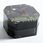 Шкатулка из эпоксидной смолы с цветами черная Epoxy Resin Square Box Black варинант исполнения - 5 | Loft Concept в Самаре