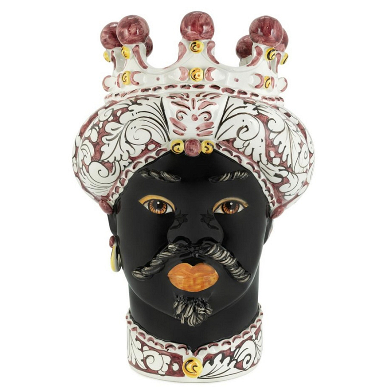 Ваза Vase Moro Man Ornate Bordeaux Черный Бордовый Белый Ваза Vase Moro Man Ornate Bordeaux Черный Бордовый Белый в Самаре | Loft Concept