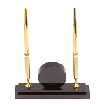 Часы настольные с двумя ручками из натурального камня Stone Clock варинант исполнения - 3 | Loft Concept в Самаре