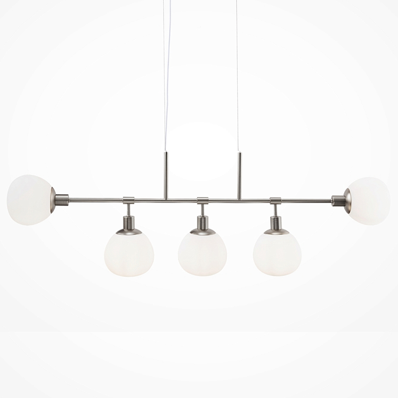 Люстра Tiepolo Ball Chandelier Nickel 5 Никель Белый в Самаре | Loft Concept 