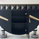 Дизайнерский комод полукруглый черный с 3-мя фактурным ящиками Occasion варинант исполнения - 4 | Loft Concept в Самаре
