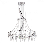 Люстра подвесная из металла с хрустальными прозрачными подвесками Quasar 81 варинант исполнения - 8 | Loft Concept в Самаре