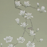 Обои ручная роспись Magnolia Canopy Colourway SC-287 on Aquamarine slub silk варинант исполнения - 1 | Loft Concept в Самаре