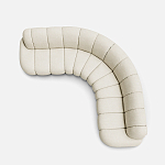 Диван Limoges полукруглой формы с обивкой букле молочного цвета варинант исполнения - 2 | Loft Concept в Самаре