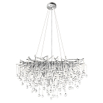 Люстра подвесная с прозрачными стеклянными подвесками в форме капель Диаметр 80 см Droplet Chandelier варинант исполнения - 2 | Loft Concept в Самаре