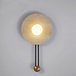 Бра круглое с каменным основанием и плафоном из стекла в форме шара Shaw Marble Lighting варинант исполнения - 5 | Loft Concept в Самаре