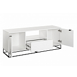 ТВ-тумба белая с  2-мя дверцами и ящиком Strict Lines варинант исполнения - 3 | Loft Concept в Самаре