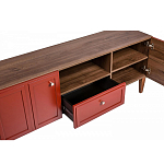 ТВ-тумба красная из массива бука с 2-мя дверками и ящиком Wenge Light варинант исполнения - 5 | Loft Concept в Самаре