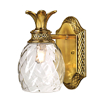 Бра для ванных комнат с прозрачным стеклянным плафоном в форме ананаса и декоративным основанием с рельефным узором Hinkley варинант исполнения - 1 | Loft Concept в Самаре