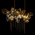 Люстра подвесная с 22-мя гранёными стеклянными плафонами с вертикальными подвесками Gilded Mirage  варинант исполнения - 4 | Loft Concept в Самаре