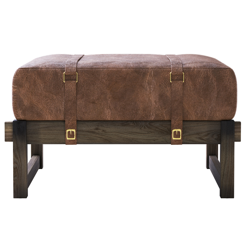 Пуф Duncan винтажная коричневая кожа  Коричневый винтаж в Самаре | Loft Concept 