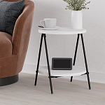 Стол приставной с 2-мя круглыми белыми столешницами ESSEL SIDE TABLE WHITE варинант исполнения - 5 | Loft Concept в Самаре