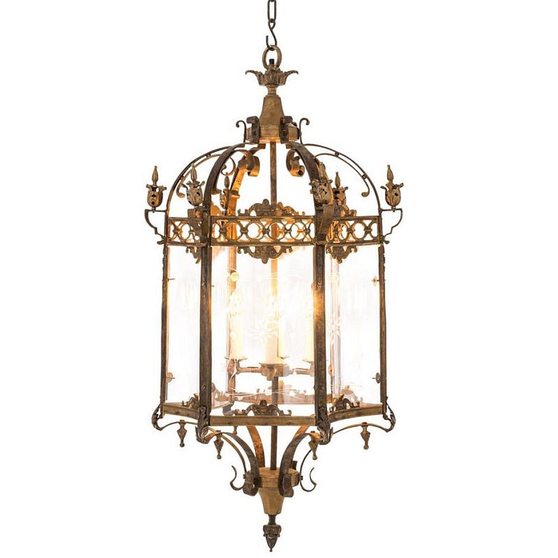 Люстра Eichholtz Lantern Place Des Vosges Латунь Прозрачное Стекло Люстра Eichholtz Lantern Place Des Vosges Латунь Прозрачное Стекло в Самаре | Loft Concept