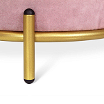 Банкетка круглая пыльно-розовый велюр на 4-х металлических ножках золотого цвета SANJAY варинант исполнения - 2 | Loft Concept в Самаре