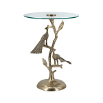 Столик с круглой стеклянной столешницей и корпусом в виде двух павлинов на ветке Table Two Peacocks варинант исполнения - 2 | Loft Concept в Самаре