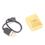 Зажигалка электронная с накладкой из натурального камня Малахит и с USB проводом для зарядки Stone Lighters варинант исполнения - 4 | Loft Concept в Самаре