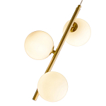 Подвесной светильник бронзового цвета с 3-мя белыми стеклянными шарообразными плафонами Bubble Chandelier варинант исполнения - 2 | Loft Concept в Самаре