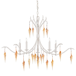 Люстра белая фактурная с подвесками из ракушек Study of Grace варинант исполнения - 2 | Loft Concept в Самаре