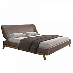 Кровать двуспальная с изголовьем из экокожи шоколадно-коричневого цвета Modern Look варинант исполнения - 1 | Loft Concept в Самаре