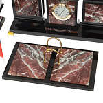 Настольный письменный набор из креноида и змеевика на бронзовых ножках Marble Accessory варинант исполнения - 3 | Loft Concept в Самаре