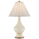 Настольная лампа с фактурным конусовидным абажуром и кожаным каркасом Malifis варинант исполнения - 3 | Loft Concept в Самаре