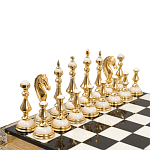 Шахматы из бронзы и натуральных камней Долерит и Мрамор с гравировкой Decorative Thematic Chess варинант исполнения - 2 | Loft Concept в Самаре