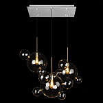 Люстра подвесная 3 лампы с прозрачными стеклянными шарами и золотыми деталями Giopato & Coombes варинант исполнения - 2 | Loft Concept в Самаре
