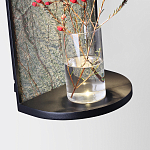 Настенный светильник зеленого цвета с черной рамкой овальной формы с полкой Herbarium  варинант исполнения - 3 | Loft Concept в Самаре