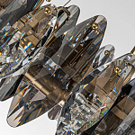 Люстра подвесная круглая с овальными подвесками из стекла дымчатого цвета Harlow Crystal Round варинант исполнения - 3 | Loft Concept в Самаре