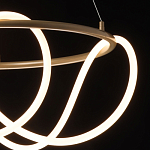 Люстра подвесная круглая золотого цвета с белыми изогнутыми световыми линиями Luke Lampco Tracer Lamp варинант исполнения - 5 | Loft Concept в Самаре