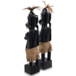 Комплект из 2-х деревянных статуэток Asmat Statuettes Black варинант исполнения - 5 | Loft Concept в Самаре