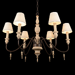 Люстра на металлическом основании с 6-ю белыми тканевыми абажурами Terrain варинант исполнения - 8 | Loft Concept в Самаре