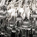 Люстра подвесная с прозрачными стеклянными подвесками в форме капель Диаметр 100 см Droplet Chandelier варинант исполнения - 20 | Loft Concept в Самаре