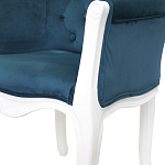 Кресло низкое в стиле прованс Louis French Armchair white and blue velour варинант исполнения - 4 | Loft Concept в Самаре