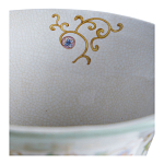 Ваза высокая из фарфора на бронзовом основании Turquoise Blooming Garden варинант исполнения - 4 | Loft Concept в Самаре