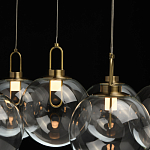 Люстра с 7-ю плафонами из прозрачного стекла в форме шара Orb Cascade  варинант исполнения - 7 | Loft Concept в Самаре