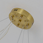 Люстра подвесная двухъярусная с золотистымыми кольцами и прозрачными стеклянными элементами Ring Horizontal варинант исполнения - 2 | Loft Concept в Самаре