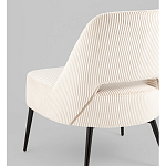 Кресло лаунж Бостон велюр рельефный молочный на черных ножках варинант исполнения - 3 | Loft Concept в Самаре