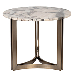 Столик журнальный с круглой мраморной столешницей Unique Stone Design варинант исполнения - 1 | Loft Concept в Самаре