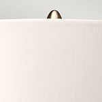 Настольная лампа с шарообразным прозрачным основанием из цветного переработанного стекла и белым цилиндрическим абажуром Elstead Lighting варинант исполнения - 3 | Loft Concept в Самаре