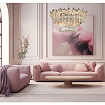 Люстра круглая с декоративными элементами в виде крупных хрустальных цветов Palace Gardens варинант исполнения - 6 | Loft Concept в Самаре