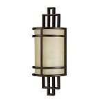 Бра бронзового цвета с полукруглым матовым стеклянным плафоном в геометрическом каркасе Feiss варинант исполнения - 1 | Loft Concept в Самаре