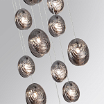 Люстра каскадная с 11-ю круглыми плафонами из рельефного стекла Disc Light варинант исполнения - 5 | Loft Concept в Самаре