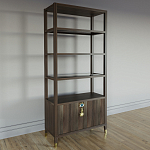 Стеллаж со стеклянными полками Elsa Dreams Walnut варинант исполнения - 2 | Loft Concept в Самаре