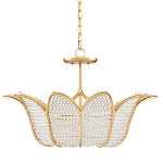 Люстра в форме тюльпана с лепестками из прозрачных стеклянных бусин Hanging Flowers варинант исполнения - 4 | Loft Concept в Самаре