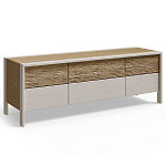 ТВ тумба 2 двери и 2 ящика с подсветкой на рельефном фасаде Warm Industrial варинант исполнения - 4 | Loft Concept в Самаре