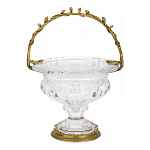Чаша из прозрачного стекла на ножке с бронзовой ручкой в виде ветки Eden Garden варинант исполнения - 1 | Loft Concept в Самаре